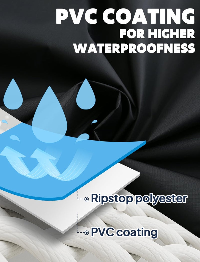 ANYOO Waterproof Rain Poncho Lightweight Reusable Hiking Hooded Coat Jacket for Outdoor Activities(Black) One Size - Image 3